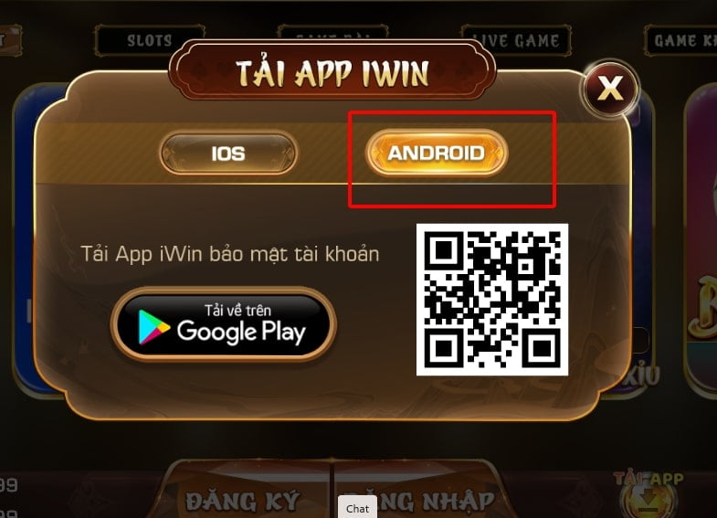 Tải app Iwin cho hệ điều hành Android 