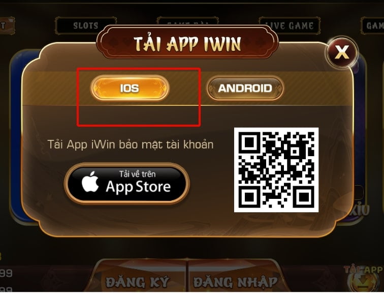 Quét mã QR để tải app Iwin cho điện thoại iOS 