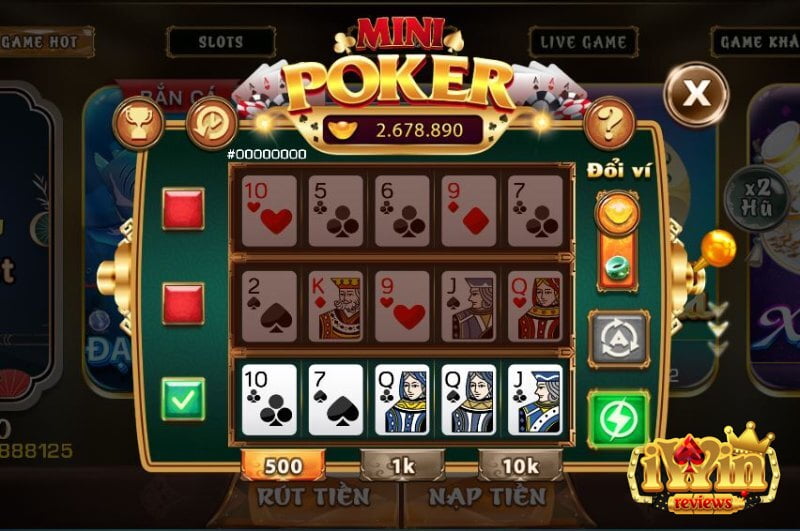 Ghi nhớ luật chơi mini game Poker iWin đơn giản 